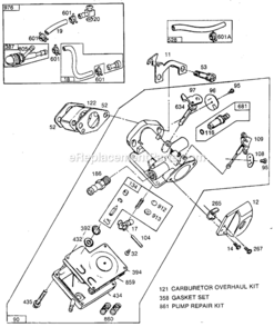 Page B Diagram and Parts List for 62030  Briggs and Stratton Engine